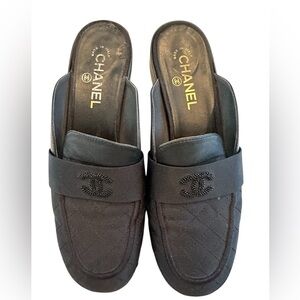 Chanel Quilted Cloth and Beaded Mule 40.5